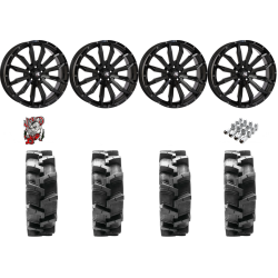 Quadboss QBT680 36-9.5-20 Tires on HL21 Gloss Black Wheels