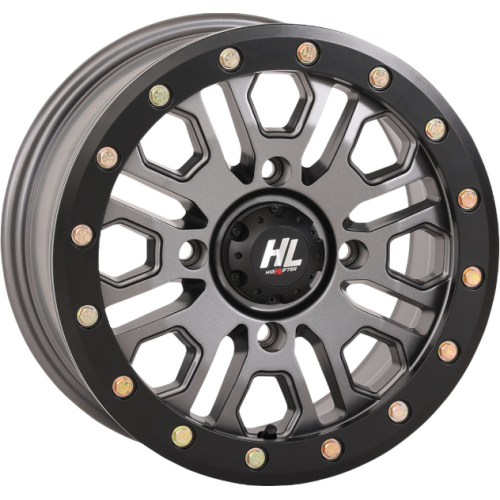High Lifter HL23 Gunmetal Grey 14x7 Beadlock Wheels/Rims (Full Set)