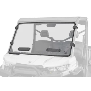 SuperATV Heavy-Duty Full Windshield For Can-Am Defender HD5 / HD8 / HD10 / MAX (See Fitment)|Standard 1/4" Thick Polycarbonate - Preinstalled Bulb Seal - Made In USA