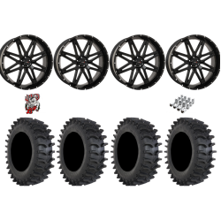 System 3 XT400W 35-12-24 Tires on ST-7 Gloss Black (24x9) Wheels