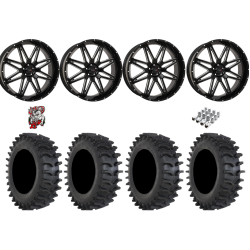 System 3 XT400W 40-12-24 Tires on ST-7 Gloss Black & Milled (24x9) Wheels