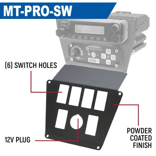 Rugged Radios Lower Accessory Panel for Polaris RZR PRO XP, RZR Turbo R, and RZR PRO R Dash Mount Radio and Intercom