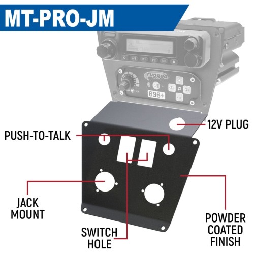 Rugged Radios Lower Accessory Panel for Polaris RZR PRO XP, RZR Turbo R, and RZR PRO R Dash Mount Radio and Intercom