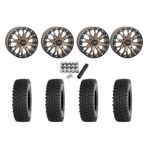 Frontline BDC 28x10-14 Tires on SB-4 Bronze Beadlock Wheels