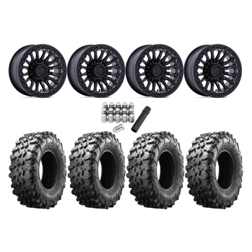 Maxxis Carnivore 33x10-15 Tires on Fuel Rincon Blackout Beadlock Wheels Maxxis Carnivore 33x10-15 Tires on Fuel Rincon Blackout Beadlock Wheels