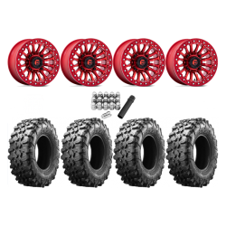 Maxxis Carnivore 32x10-15 Tires on Fuel Rincon Candy Red Beadlock Wheels