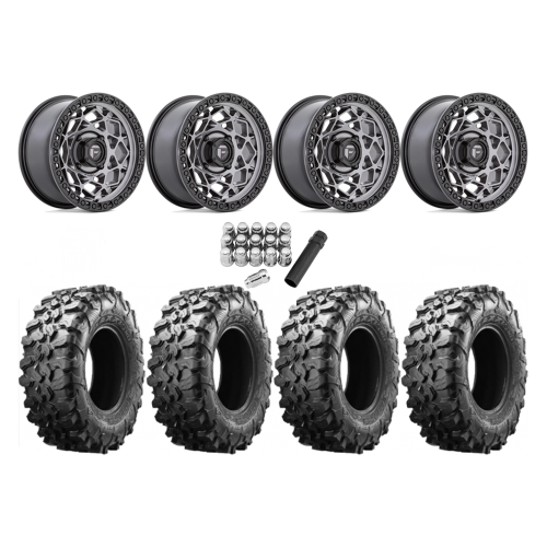 Maxxis Carnivore 33x10-15 Tires on Fuel Unit Matte Anthracite Wheels Maxxis Carnivore 33x10-15 Tires on Fuel Unit Matte Anthracite Wheels