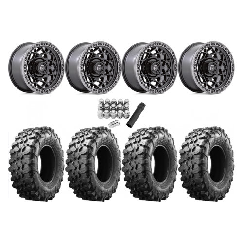 Maxxis Carnivore 32x10-15 Tires on Fuel Unit Matte Black Wheels