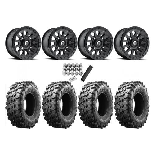 Maxxis Carnivore 32x10-15 Tires on Fuel Vector Matte Black Wheels Maxxis Carnivore 32x10-15 Tires on Fuel Vector Matte Black Wheels