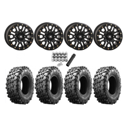 Maxxis Carnivore 35x10-15 Tires on HL23 Matte Black Beadlock Wheels