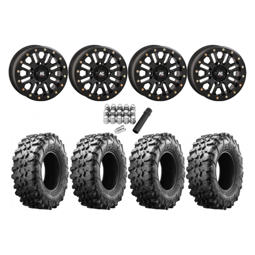 Maxxis Carnivore 35x10-15 Tires on HL23 Matte Black Beadlock Wheels