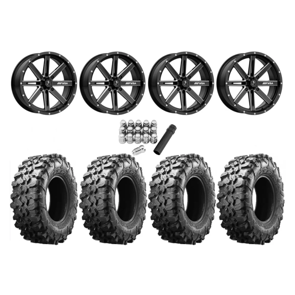 Maxxis Carnivore 32x10-15 Tires on MSA M41 Boxer Wheels, complete kit
