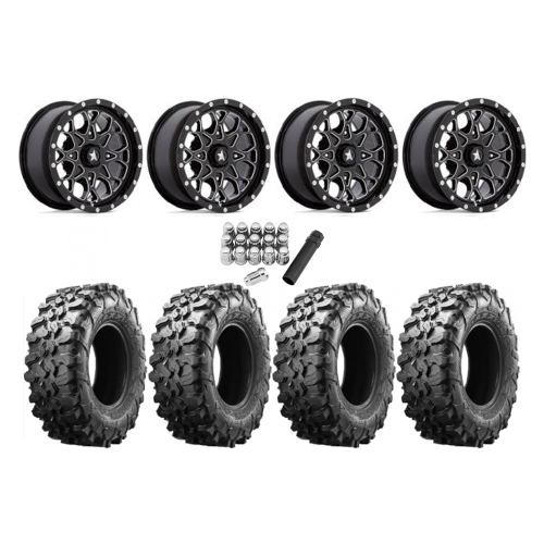 Maxxis Carnivore 35x10-15 Tires on MSA M45 Portal Gloss Black Milled Wheels