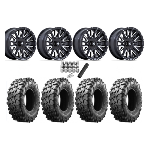 Maxxis Carnivore 35x10-15 Tires on MSA M49 Creed Matte Black & Machined Wheels