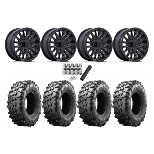 Maxxis Carnivore 33x10-15 Tires on MSA M49 Creed Matte Black Wheels