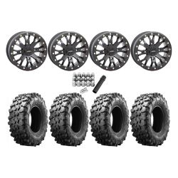 Maxxis Carnivore 33x10-15 Tires on SB-4 Matte Black Beadlock Wheels