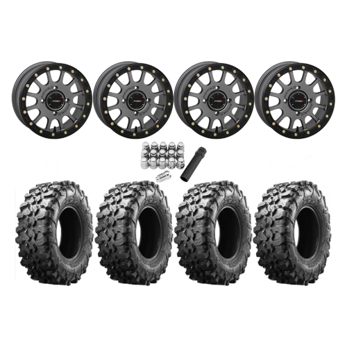 Maxxis Carnivore 28x10-14 Tires on SB-5 Gunmetal Beadlock Wheels Maxxis Carnivore 28x10-14 Tires on SB-5 Gunmetal Beadlock Wheels