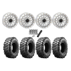 Maxxis Carnivore 32x10-15 Tires on SB-6 Matte Machined Beadlock Wheels