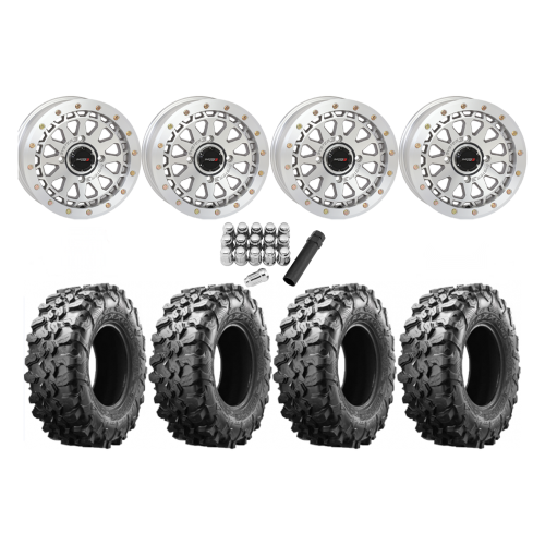 Maxxis Carnivore 32x10-15 Tires on SB-6 Matte Machined Beadlock Wheels Maxxis Carnivore 32x10-15 Tires on SB-6 Matte Machined Beadlock Wheels