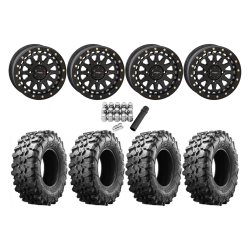 Maxxis Carnivore 32x10-15 Tires on SB-6 Matte Black Beadlock Wheels