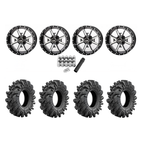 Intimidator 28x10-14 Tires on Frontline 556 Machined Wheels