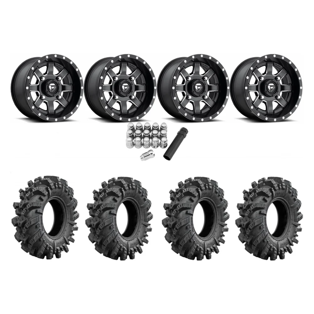 Intimidator 32x10-14 Tires on Fuel Maverick Wheels, complete kit
