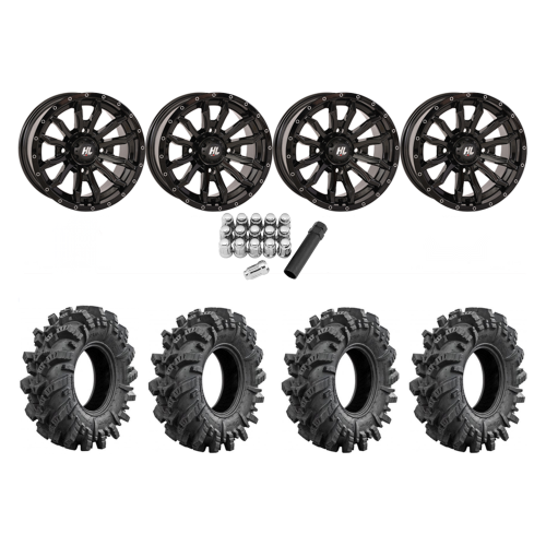 Intimidator 28x10-14 Tires on High Lifter HL21 Gloss Black Wheels