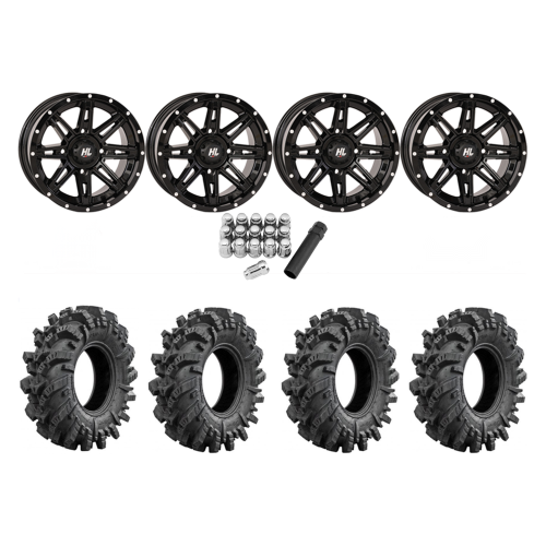 Intimidator 28x10-14 Tires on High Lifter HL22 Gloss Black Wheels