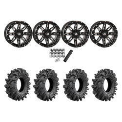 Intimidator 28x10-14 Tires on High Lifter HL22 Gloss Black & Machined Wheels Intimidator 28x10-14 Tires on High Lifter HL22 Gloss Black & Machined Wheels