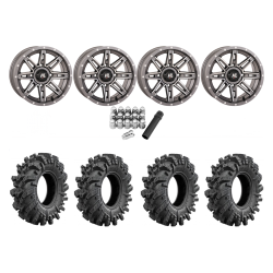 Intimidator 28x10-14 Tires on High Lifter HL22 Gunmetal Grey Wheels Intimidator 28x10-14 Tires on High Lifter HL22 Gunmetal Grey Wheels