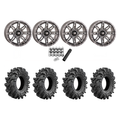 Intimidator 32x10-14 Tires on High Lifter HL22 Gunmetal Grey Wheels