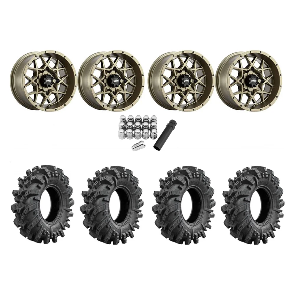 Intimidator 28x10-14 Tires on ITP Hurricane Bronze Wheels, complete kit