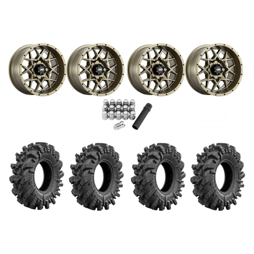 Intimidator 28x10-14 Tires on ITP Hurricane Bronze Wheels Intimidator 28x10-14 Tires on ITP Hurricane Bronze Wheels