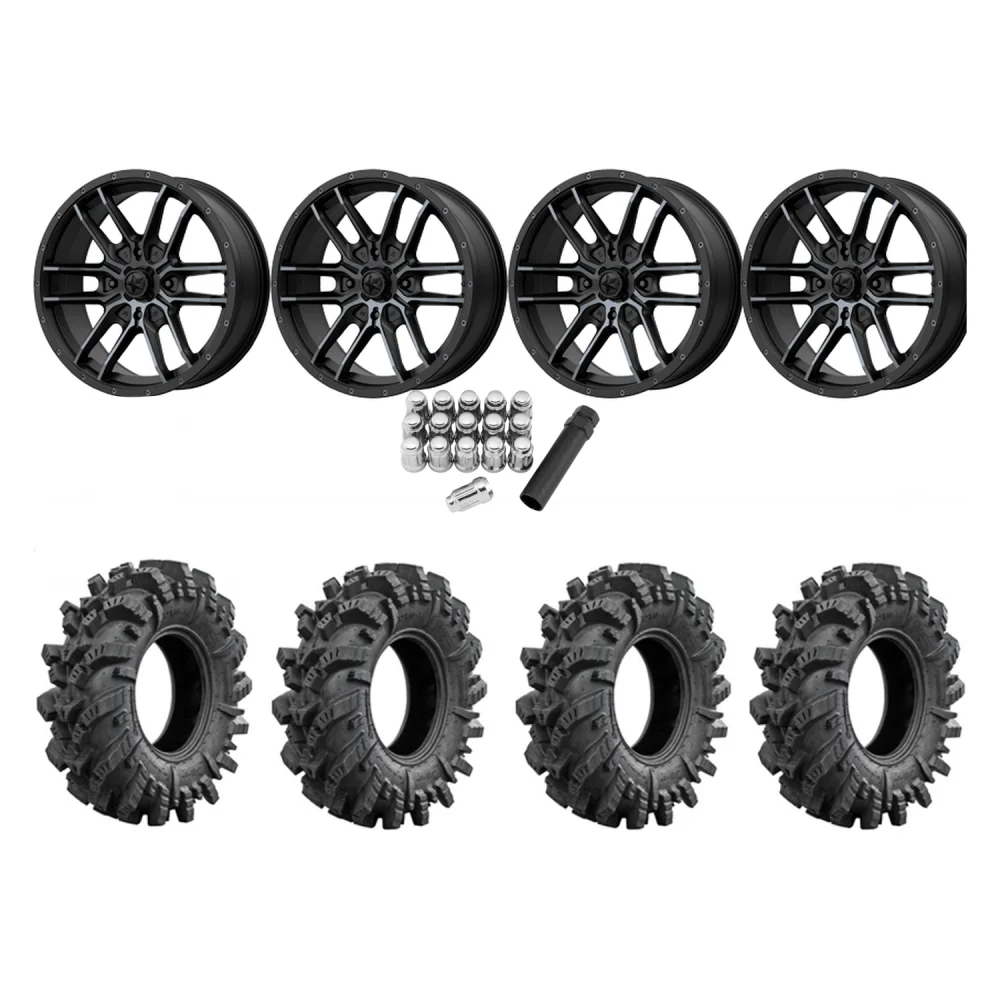 Intimidator 34x10.5-15 Tires on MSA M43 Fang Wheels, complete kit