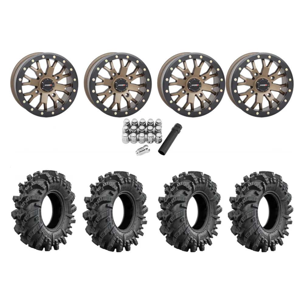 Intimidator 30x10-14 Tires on SB-4 Bronze Beadlock Wheels, complete kit