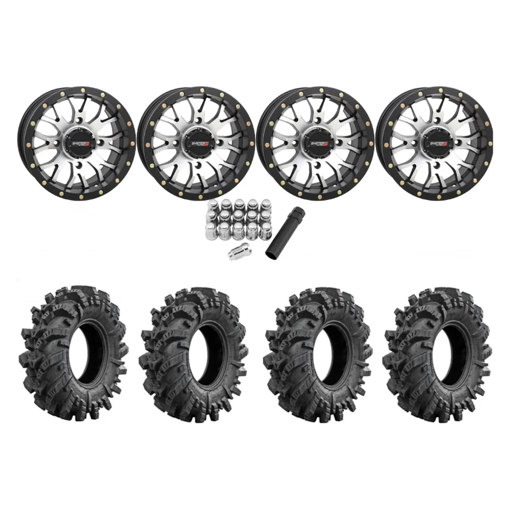 Intimidator 32x10-14 Tires on ST-3 Machined Wheels, complete kit