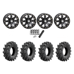 Intimidator 34x10.5-15 Tires on High Lifter HL9 Matte Black Beadlock Wheels