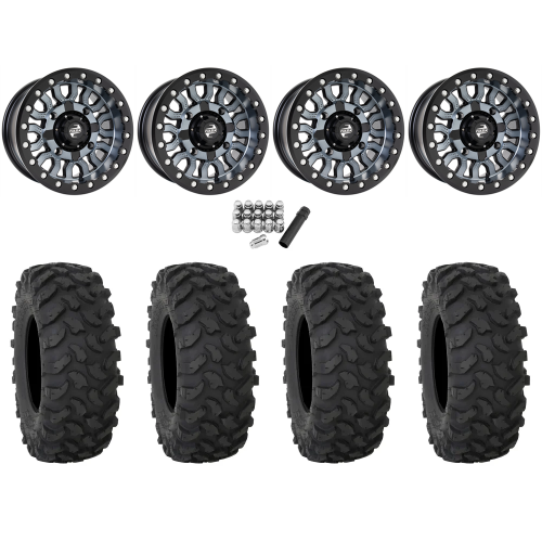 System 3 XTR370 35x10-15 Tires on Tusk Fremont Gunmetal Beadlock Wheels System 3 XTR370 35x10-15 Tires on Tusk Fremont Gunmetal Beadlock Wheels