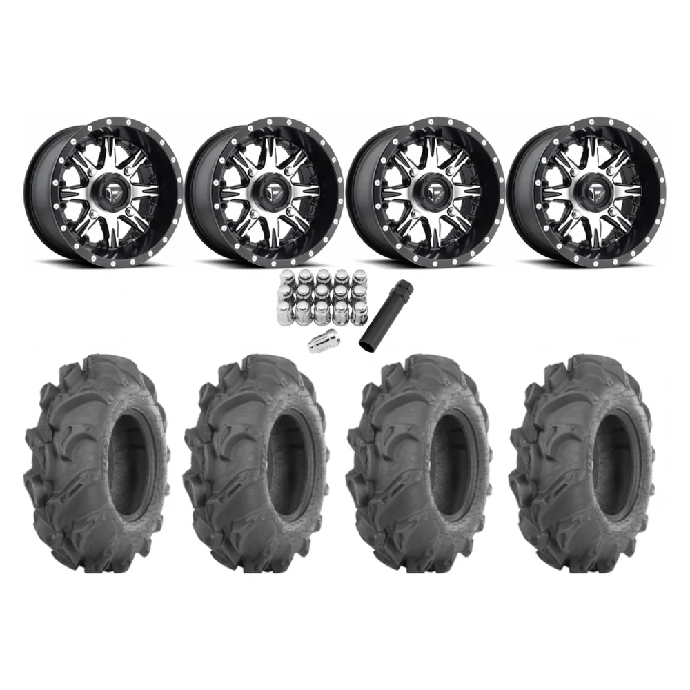 ITP Mega Mayhem 27x9-14 Tires on Fuel Nutz Wheels, complete kit