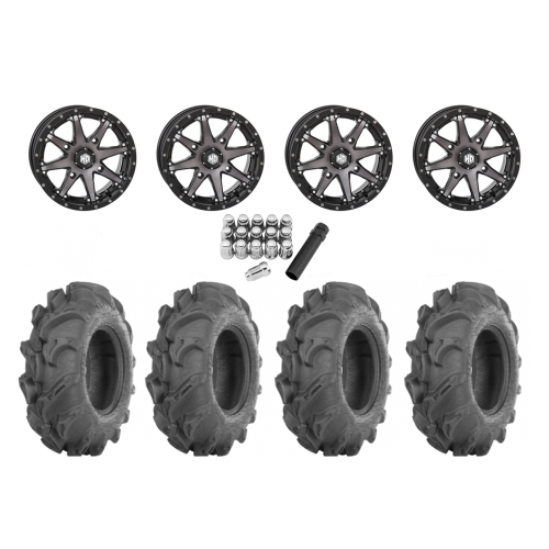 ITP Mega Mayhem 27x9-14 Tires on STI HD10 Smoke Wheels