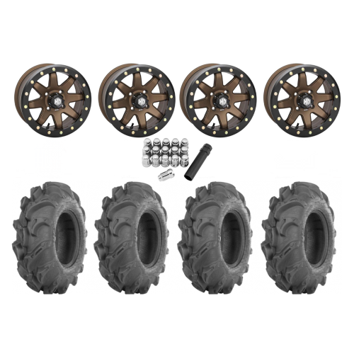 ITP Mega Mayhem 27x9-14 Tires on STI HD9 Bronze Beadlock Wheels