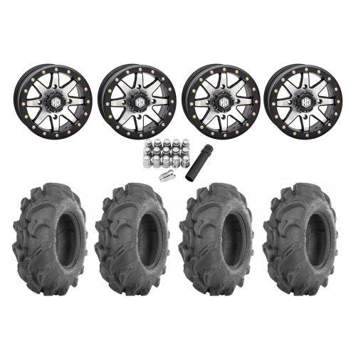 ITP Mega Mayhem 27x9-14 Tires on STI HD9 Machined Beadlock Wheels