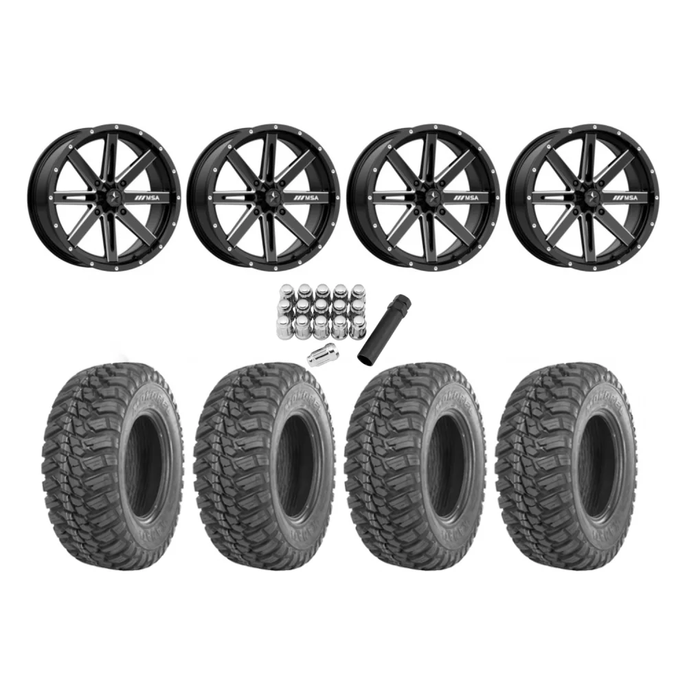 GBC Kanati Mongrel 30x10-14 Tires on MSA M41 Boxer Wheels, complete kit