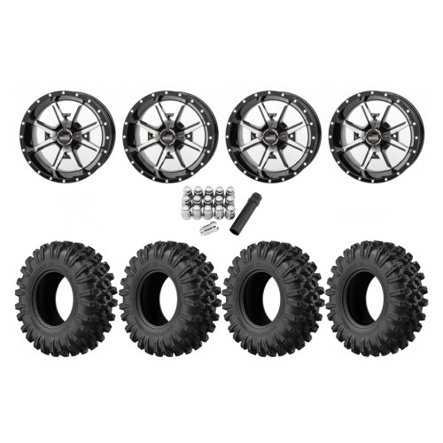 EFX MotoRavage XL 28x10-14 Tires on Frontline 556 Machined Wheels