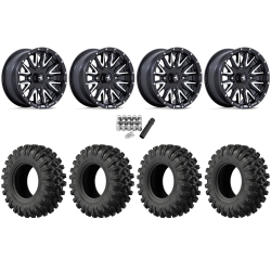 EFX MotoRavage XL 32x10-15 (8ply) Radial Tires on MSA M49 Creed Matte Black & Machined Wheels