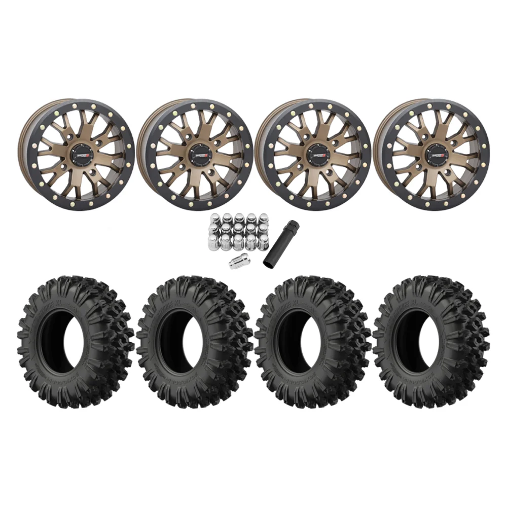 EFX MotoRavage XL 30x10-14 Tires on ST-3 Bronze Wheels, complete kit