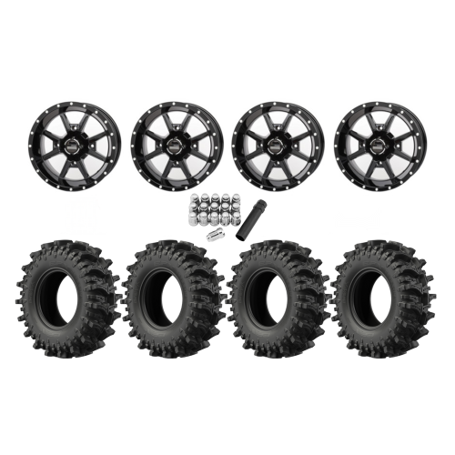 EFX MotoSlayer 28x9.5-14 Tires on Frontline 556 Gloss Black Wheels