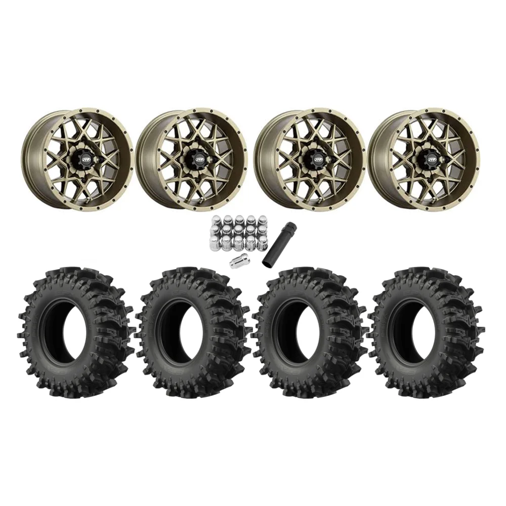 EFX MotoSlayer 28x9.5-14 Tires on ITP Hurricane Bronze Wheels, complete kit