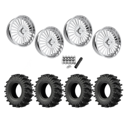 EFX MotoSlayer 33x9.5-22 Tires on JTX Forged Stiletto Polished Wheels