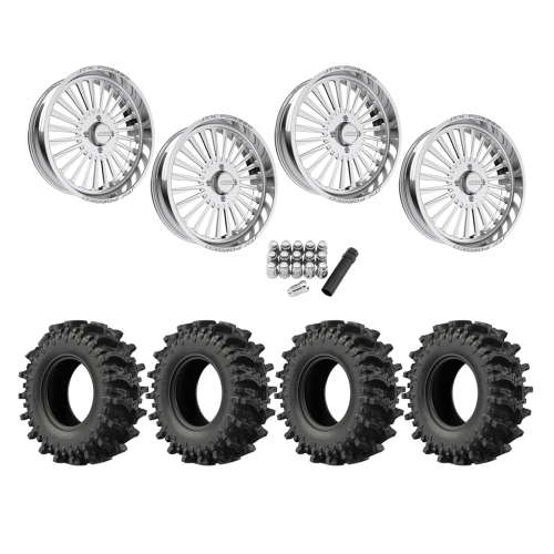 EFX MotoSlayer 35x9.5-24 Tires on JTX Forged Stiletto Polished Wheels